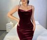 Elegantiška suknelė be rankovių, spalva burgundija 83147-0
