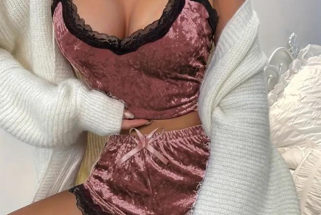 Rožinis 2 dalių pižamų rinkinys 80501-0