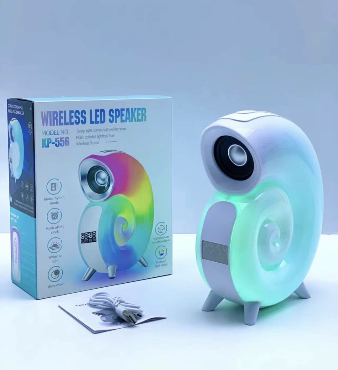 Garso kolonėlė su RGB apšvietimu ir laikrodžiu-0
