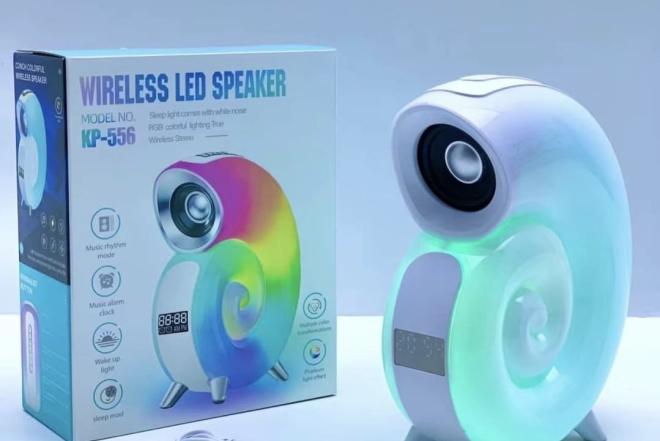 Garso kolonėlė su RGB apšvietimu ir laikrodžiu-0