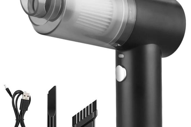 Rankinis belaidis, mini dulkių siurblys su Hepa filtru ir LED lempute-0