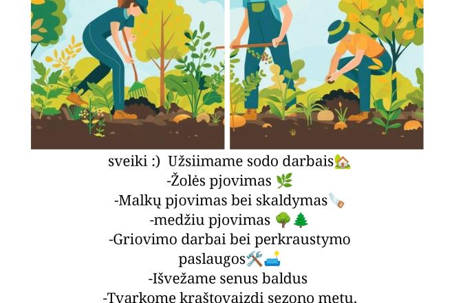 Sodo darbai žolės pjovimas-0