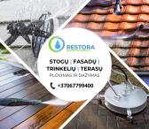 Stogų, trinkelių, fasadų, terasų plovimas-0