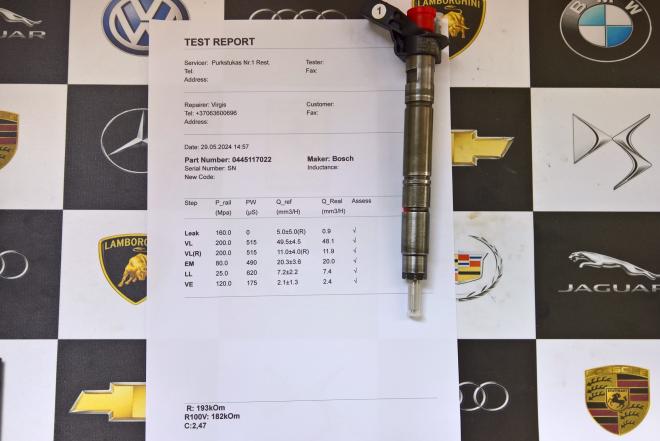 Kuro purkštukas Porsche-Panamera. 0445117022-0