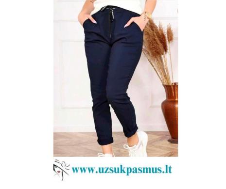 Tamsiai mėlynos kelnės apkūnioms iki 6XL.-0