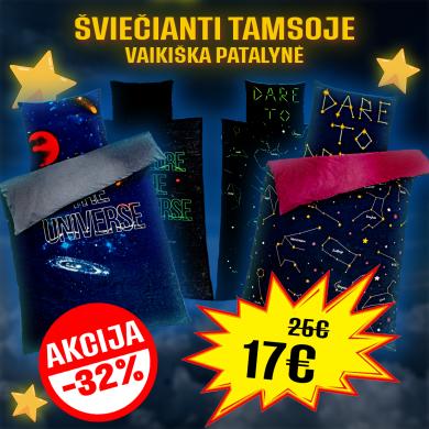 100% medvilninė vaikiška patalynė! Šviečianti tamsoje! Pagaminta Turkijoje!-0