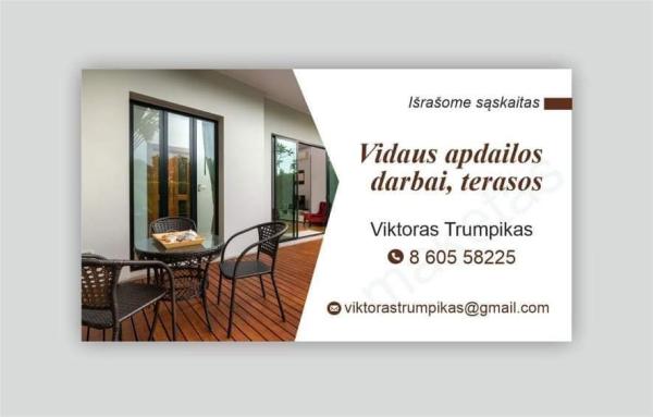 Vidaus apdailos darbai, terasos.-0
