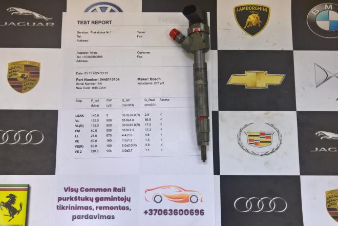 Kuro purkštukas Mercedes-S400. 0445110104-0