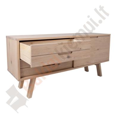 Indauja BERGEN 160x45xH73cm: 2 stalčiai ir stumdomos durys-3
