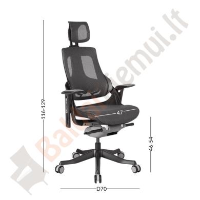 Darbo kėdė WAU su galvos atrama, 65xD49xH112-129cm-3