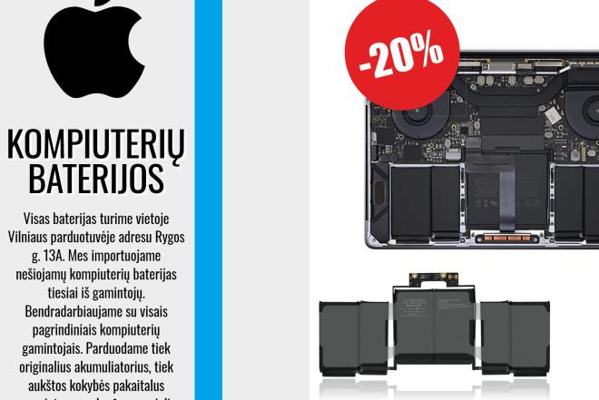 Apple Kompiuterių baterijos - Didelis pasirinkimas-0