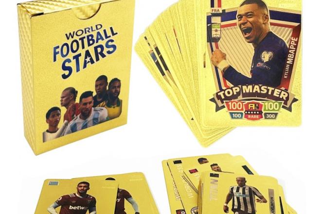 Futbolo kortelių rinkinys - World Football Stars, 50vnt.-0