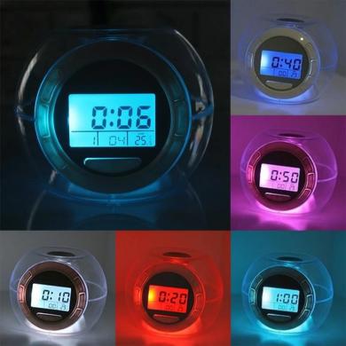 Skaidrus baltas obuolio formos LCD žadintuvas-1