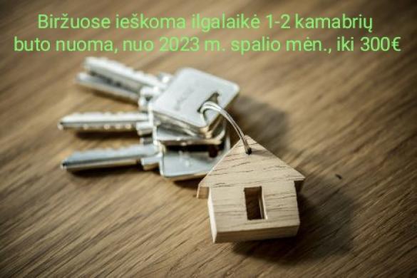 Ieškau ilgalaikės 1-2 kambarių buto nuomos Biržuose iki 300€-0