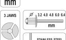 Kniediklis 3,2-6,4 mm kniedėms, 330 mm Yato YT-3609-1