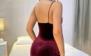 Elegantiška suknelė be rankovių, spalva burgundija 83147-1
