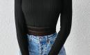 Crop top palaidinė ilgomis rankovėmis 55699-1