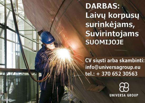 Laivų kortpusų surinkėjas-suvirintojas SUOMIJOJE-0