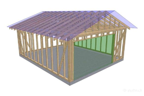 42m2 Garažas 1408 Eur + PVM. Supjautas Karkasas-0