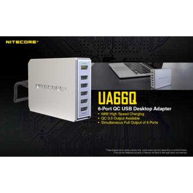 Nitecore UA66Q 6 lizdų USB įkroviklis - maitinimo adapteris-4