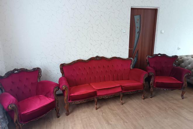 Antikvarine baroko rokoko stiliaus sofa + foteliai-0