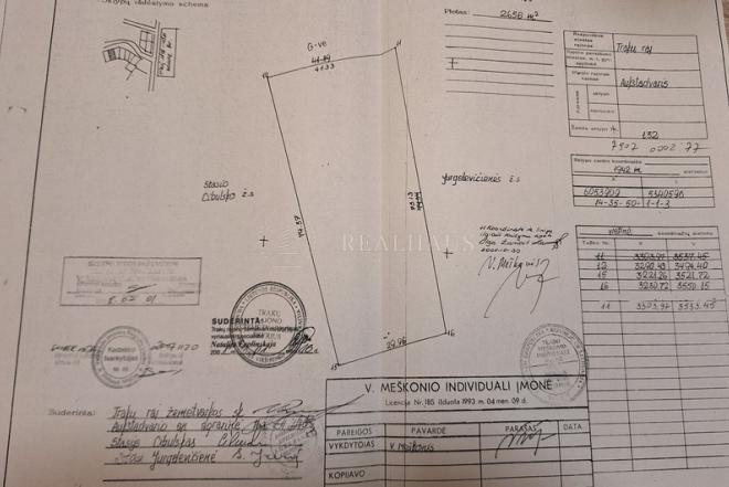 TRAKŲ R. SAV. AUKŠTADVARIO MIESTELYJE PARDUODAMAS 26.56 A NAMŲ VALDOS SKLYPAS.-0