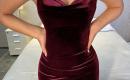 Elegantiška suknelė be rankovių, spalva burgundija 83147-2