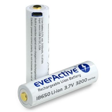 18650 3200mAh baterija su micro USB everActive-4