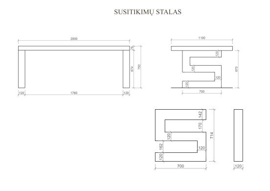 Stalas su S raide-4