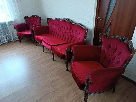 Antikvarine baroko rokoko stiliaus sofa + foteliai-1