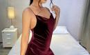 Elegantiška suknelė be rankovių, spalva burgundija 83147-3