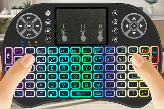 MINI KLAVIATŪRA SU RGB APŠVIETIMU+JUTIKLINIU KILIMĖLIU+PELĖ.-0