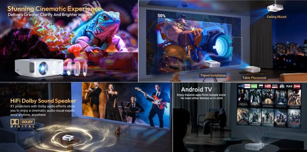 XGODY X1 8K TV-PROJEKTORIUS+VIRŠ 2000 GOOGLE TV KANALŲ NEMOKAMAI!-4