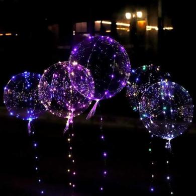 HD LED balionai Švytintys stipriai LED baterijos Festivaliai Bobo širdies balionas-5