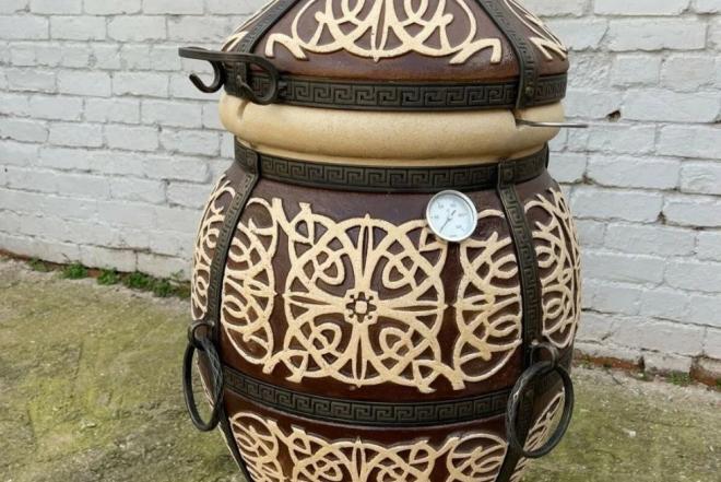 Tandoor Saffron 125L | XXL kepsninė iš ugniai atsparaus molio | Rankų darbo-0