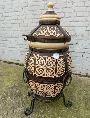 Tandoor Saffron 125L | XXL kepsninė iš ugniai atsparaus molio | Rankų darbo-0