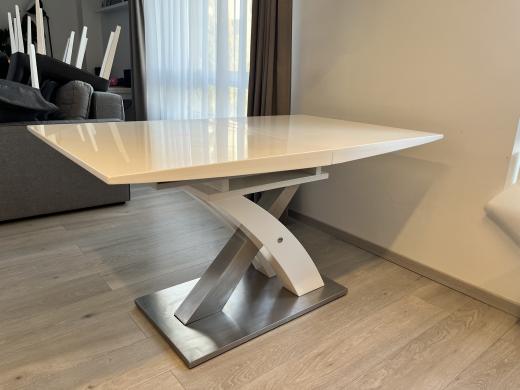 Virtuvinis išskleidžiamas stalas baltas-3