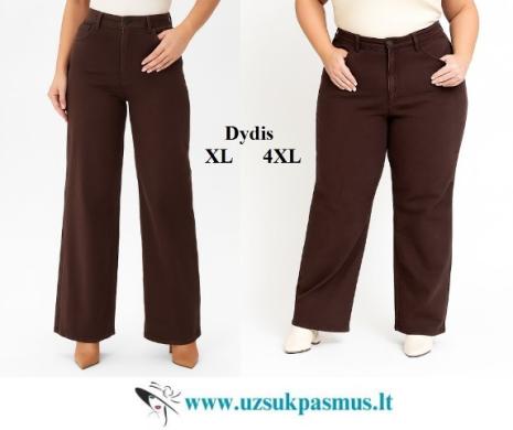 Laulia sodraus šokolado spalvos džinsai apkūnioms-0