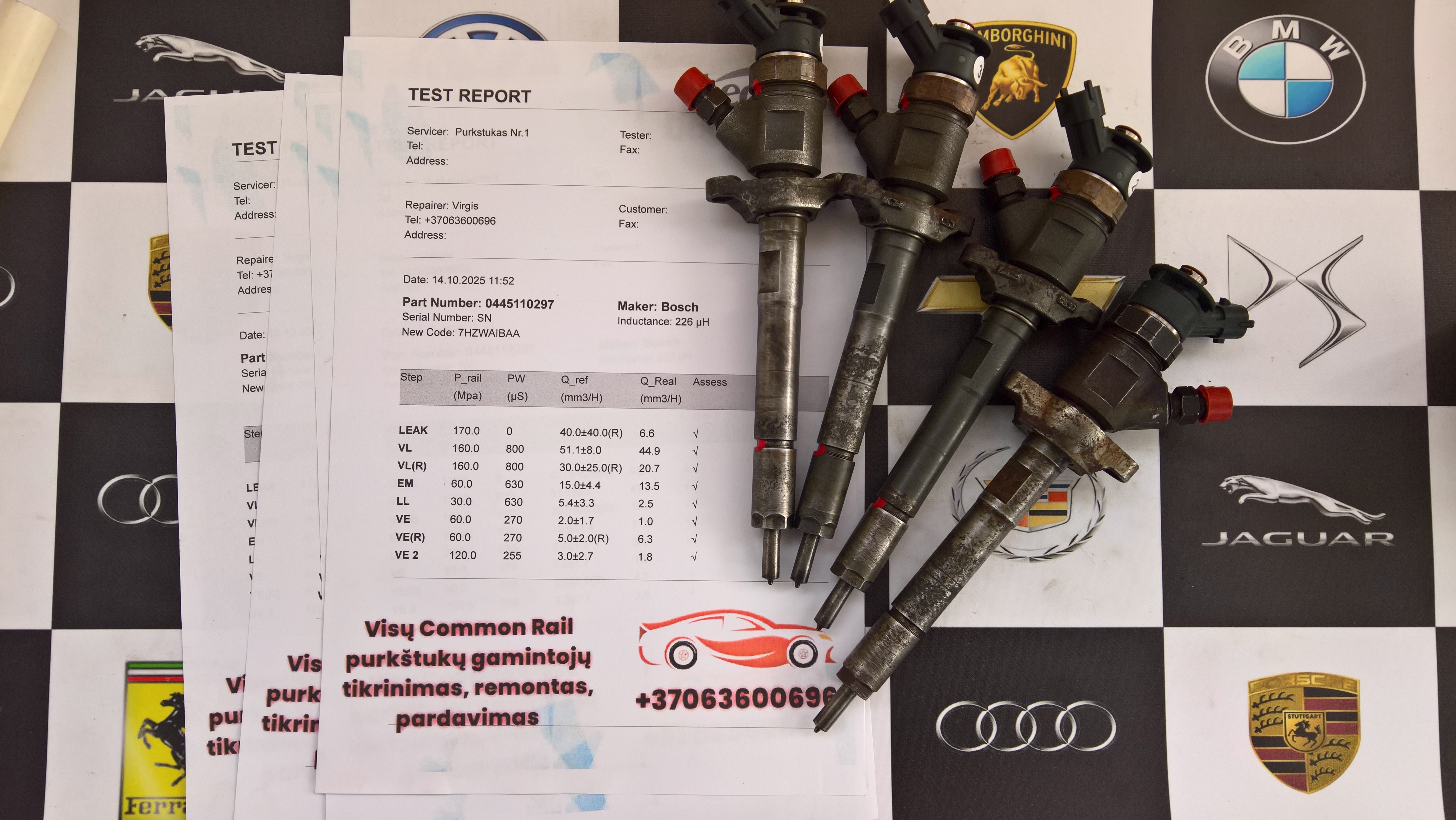 Kuro purkštukai Peugeot-Partner. 0445110297-0