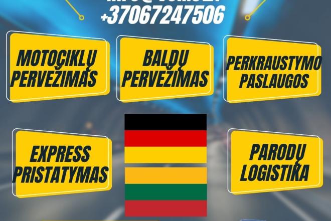 Vokietija į Lietuvą Krovinių pervežimas  Mes siūlome:  Dalinių ir pilnų krovinių gabenimą  Express pristatymą  Perkraustymo paslaugas  Saugų ir greitą transportavimą  Kontaktai: Telefonas: +370 672 47506 WhatsApp | Viber | Telegram El. paštas: info@voris.-0