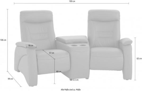 Sofa TV/RF 2-vietė su staliuku "ASCOLI" vokiška www.bramita.lt-2