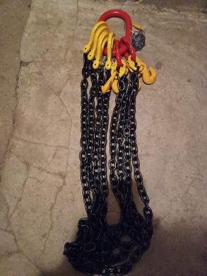 Stropas 4 šakų, kėlimo galia 4.25 t. Ilgis 2 m. su trumpinimo kabliais. Naujas. Kaina 110 Eur.-0