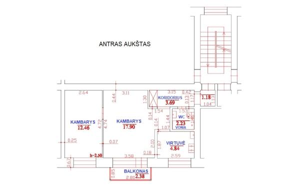 2 k. butas renovuotame name miesto centre-7
