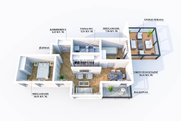 Klaipėdos r. sav., Gargždų m., Gluosnių g., 3 kambarių butas-4