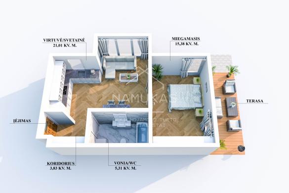 Klaipėdos r. sav., Gargždų m., Gluosnių g., 2 kambarių butas-5