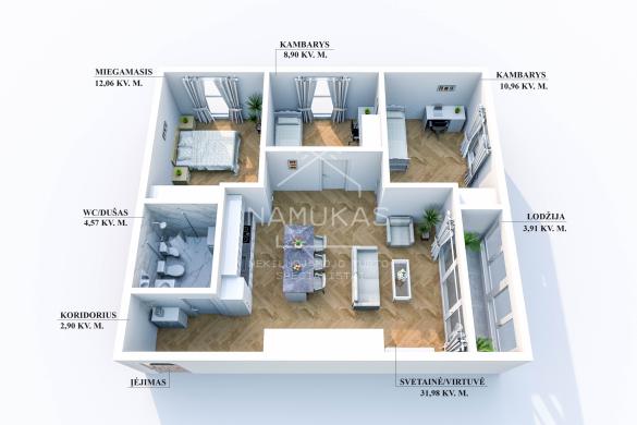 Klaipėdos r. sav., Gargždų m., Karaliaus Mindaugo g., 4 kambarių butas-6