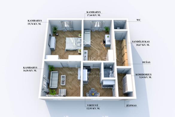 Parduodamas butas Priekulės mieste, Klaipėdos g.-6