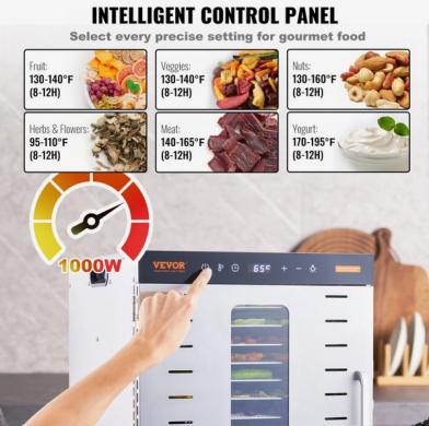 Vaisių, vaistažolių džiovintuvas, džiovintuvas 10 padėklų-0