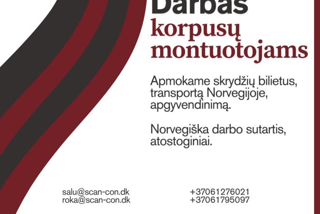 DARBO PASIŪLYMAS NORVEGIJOJE – KORPUSININKAMS-0