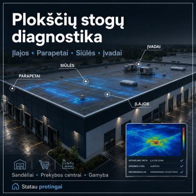 Plokščių stogų ir fasadų pratekėjimų diagnostika-4